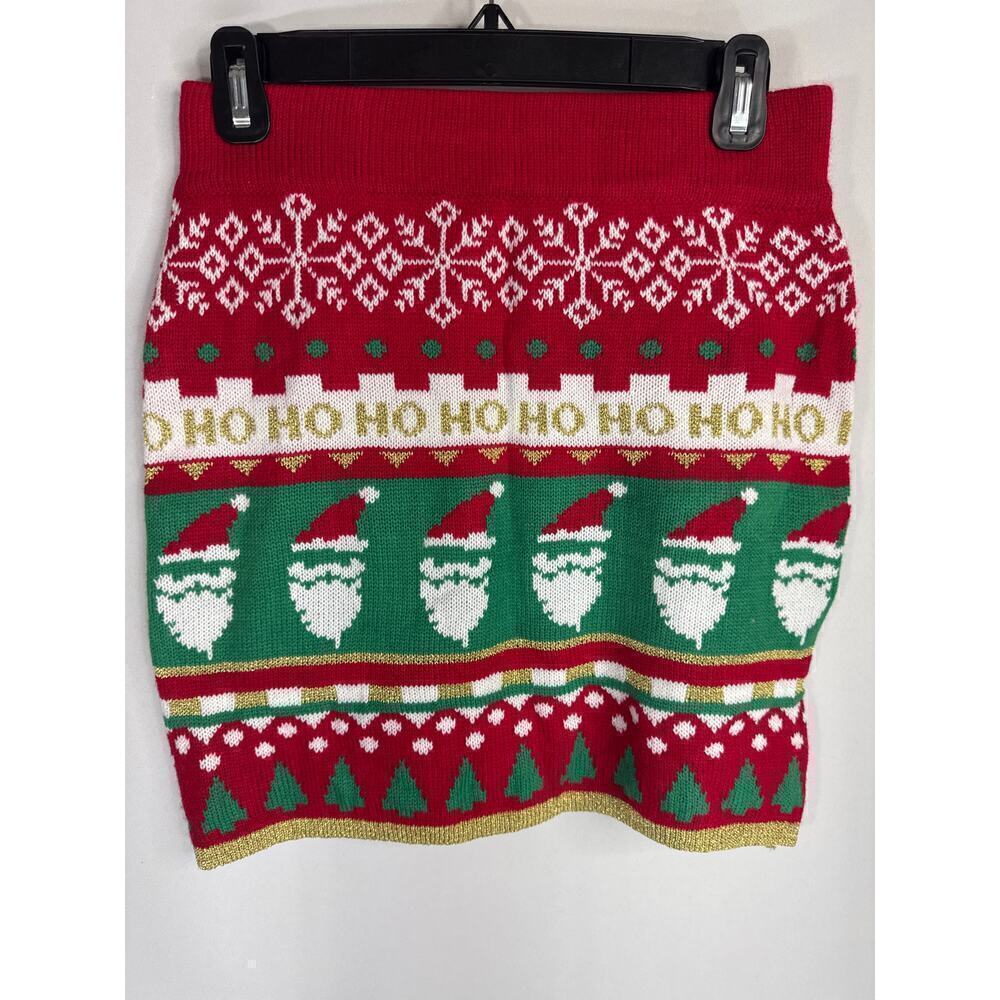Major Super‎ Christmas Santa Claus Skirt Red Green Women's Small NWOT